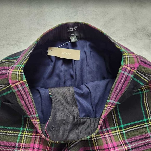 New women's J Crew Kate straight leg pant in pink Stewart tartan plaid wool - Picture 6 of 12